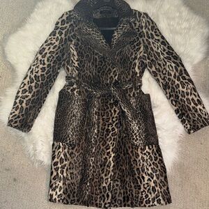 Leopard Print Faux Fur Coat